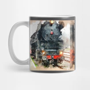 Abstract Watercolor of Steam Locomotive Mug